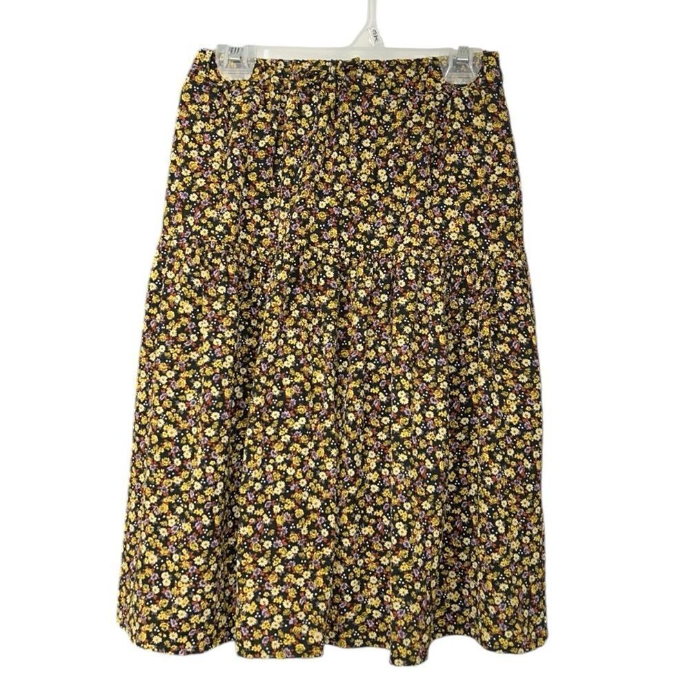 Zara Floral Print Yellow & Purple Kids Girls Skirt(Size 9 yrs)